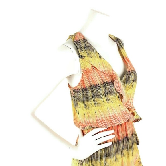 Parker Dress Silk Ruffle Watercolor Stripe Mini - Picture 3 of 7